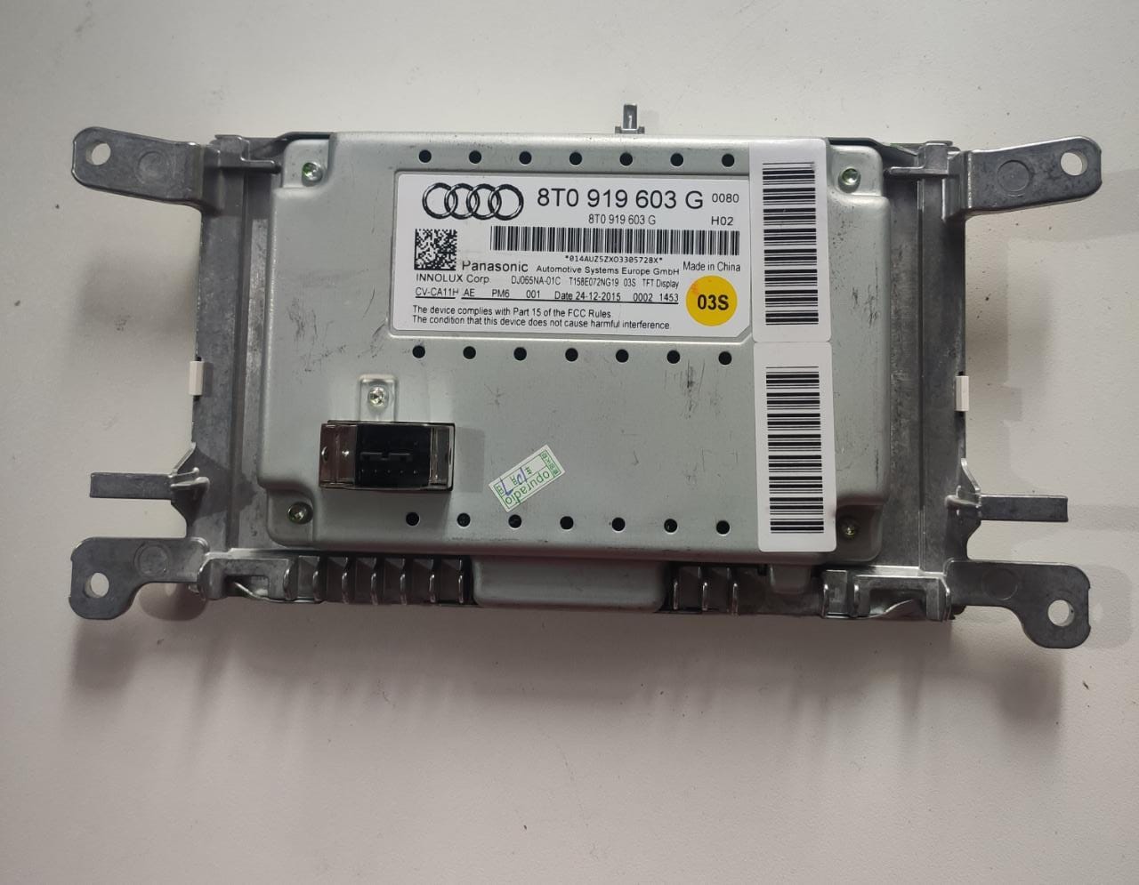 Tela Display Central Multimídia Audi A4 S4 A5 Q5 Rs4 Rs5 Original 8T0919603E 8T0919603G 8T0919603F 2011 2012 2013 2014