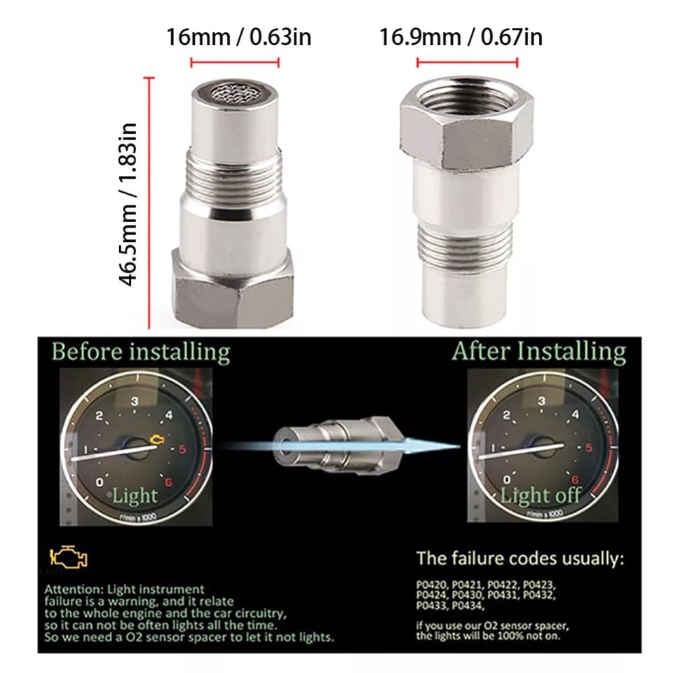 Bypass Adaptador Prolongador da Sonda Lambda Universal Emulador Gases Burlador Luz Injeção Civic Hrv Crv Fit City I30