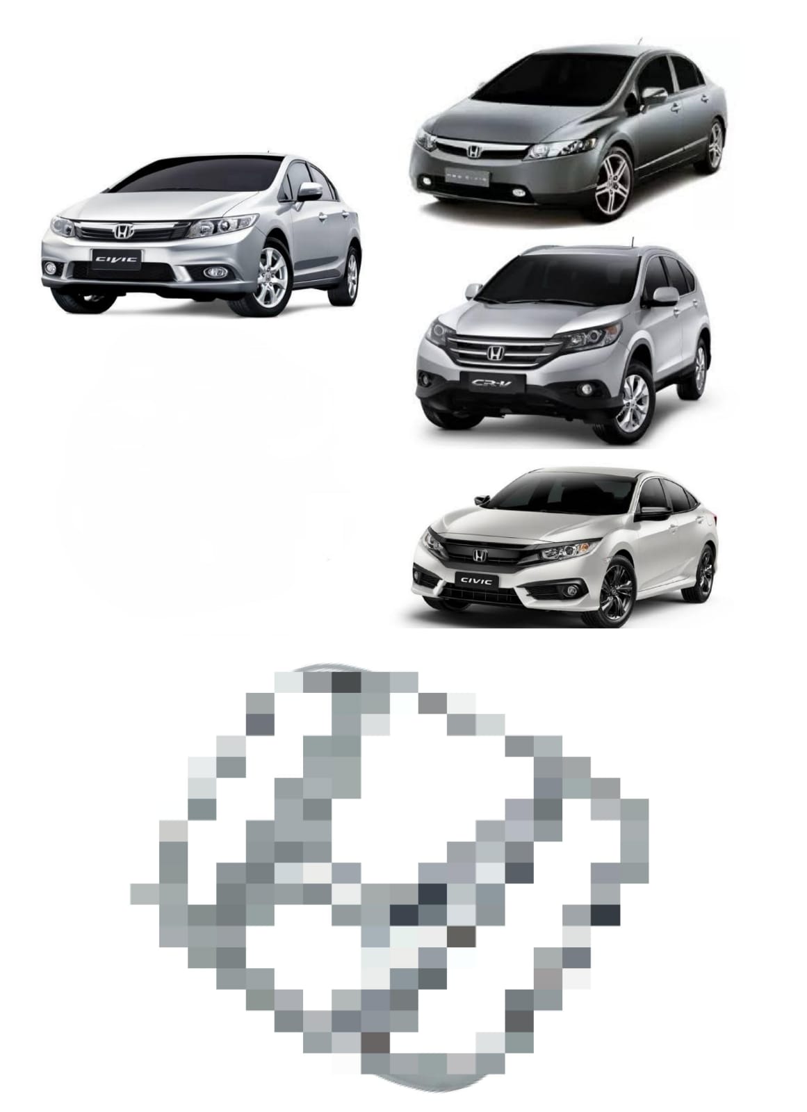 Emblema Logo do Volante Buzina Airbag Hon Civic 2012 2013 2014 2015 2016