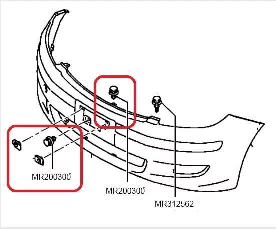 Presilha Grampo de Fixação Parachoque Mitsubis Asx Outlander Lancer Pajero Sport MR200300