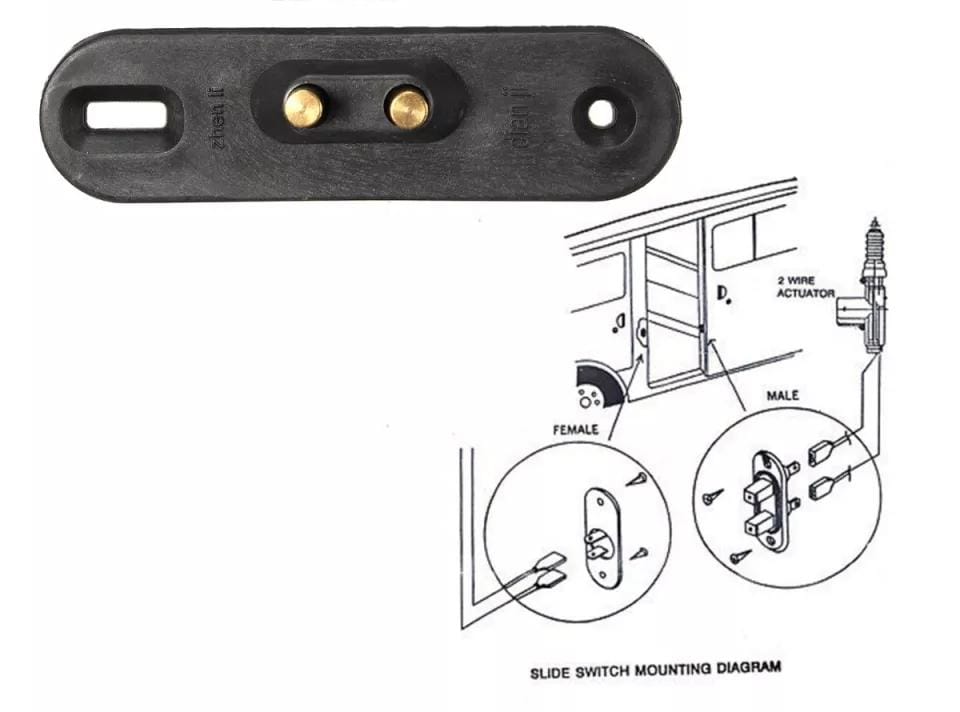Par Interruptor Contato Porta Deslizante Travamento Van Vw For Direita Esquerda Corrediça